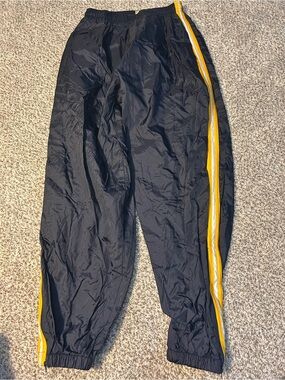 Steve & Barry's Navy Track Pants with Yellow & White Side Stripes